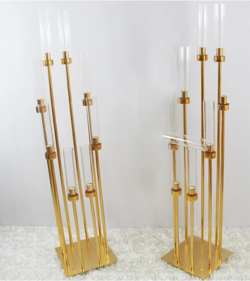 40 PCS Metal Candle Holder Candlestick And 400 Pieces Electronic Candles