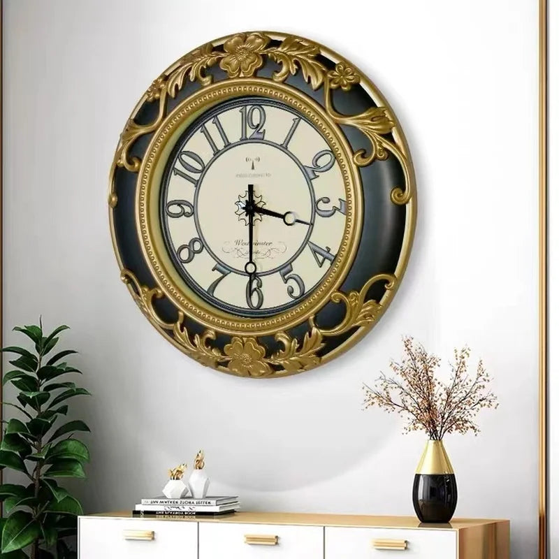 European style wall clock American retro silent clock fashion creative clock modern minimalist wall watch quartz clock