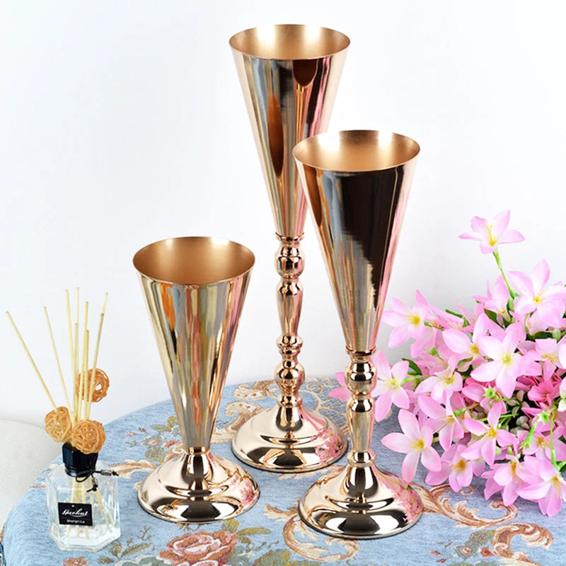 PEANDIM 9 Heads Metal Candelabra Candle Holders Wedding Table Centerpieces Candlestick Flower Vases Road Lead Party Decoration