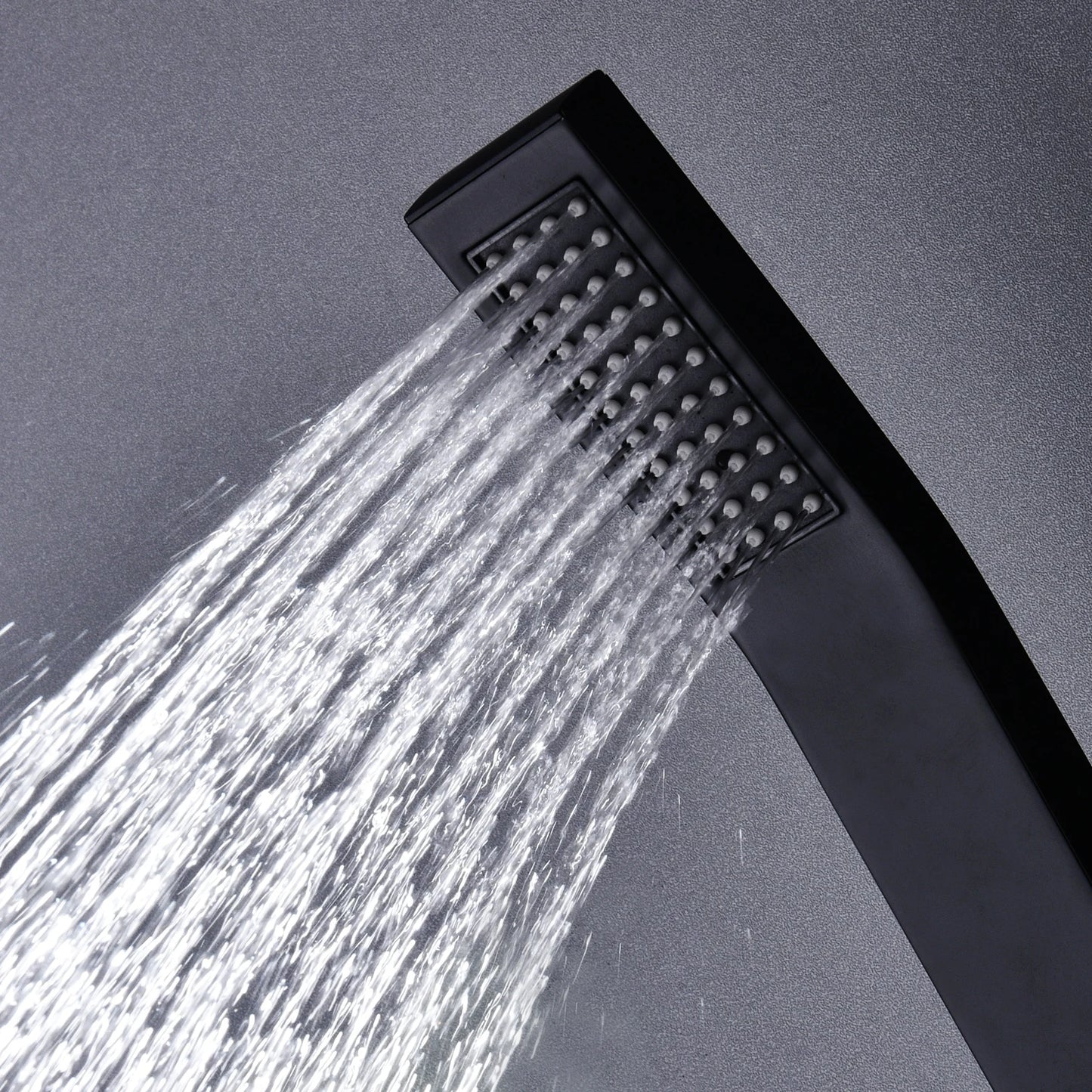 Music 6 Functions Shower Set Bathroom LED Massage Rain Column Mist Water Body jets System Black 800x380mm