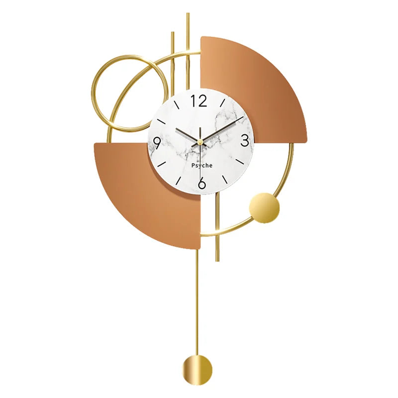 Nordic style light luxury creative metal living room personality quartz clock fashion clock wall clock modern minimalist home