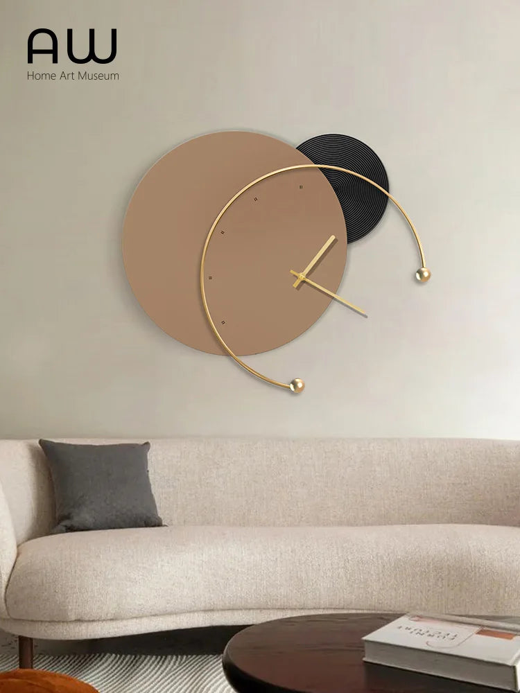 Large Metal Wall Clock Art Minimalist Nordic Modern Luxurious Deco Murale Kitchen Salon Decoration Home Decor Muurdecoratie B