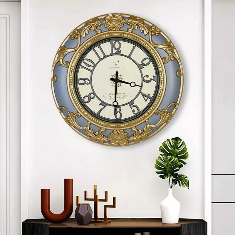 European style wall clock American retro silent clock fashion creative clock modern minimalist wall watch quartz clock