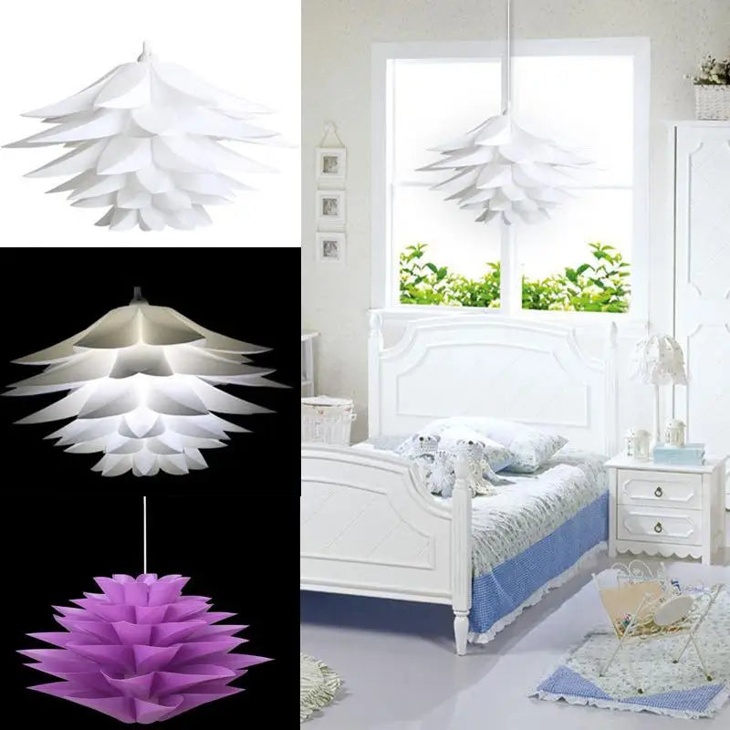 WELTIG 50cm Lotus Chandelier Pendant DIY Puzzle Light