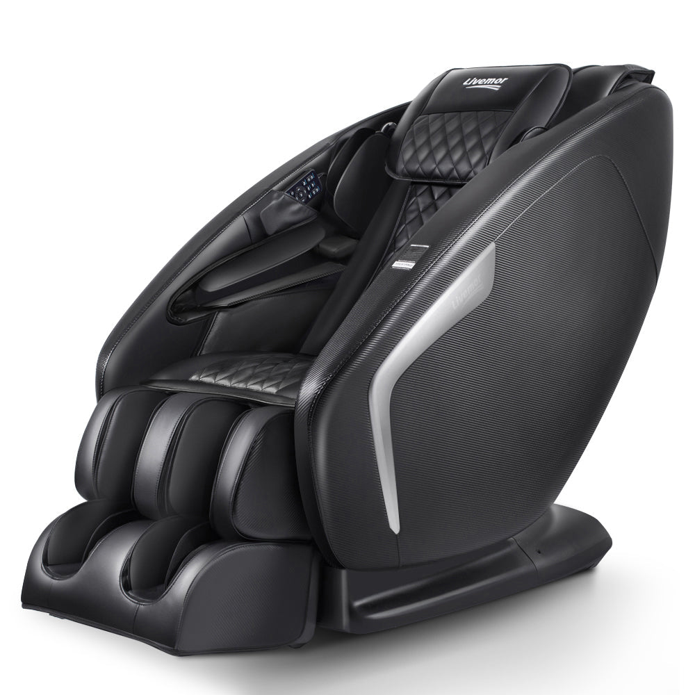 Livemor 3D Electric Massage Chair Shiatsu Kneading Massager Zero Gravity Large Black-0