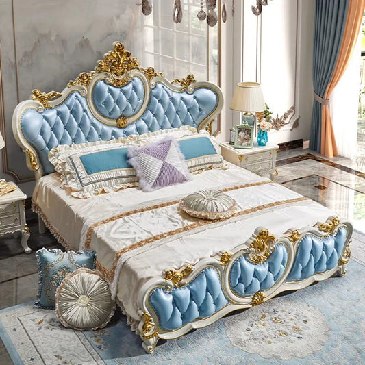 Waterproof Aesthetic Bed Twin Luxury Princess Headboards Bed Multifunctional Frame Cama De Lujo Para Dormitorio Home Furniture