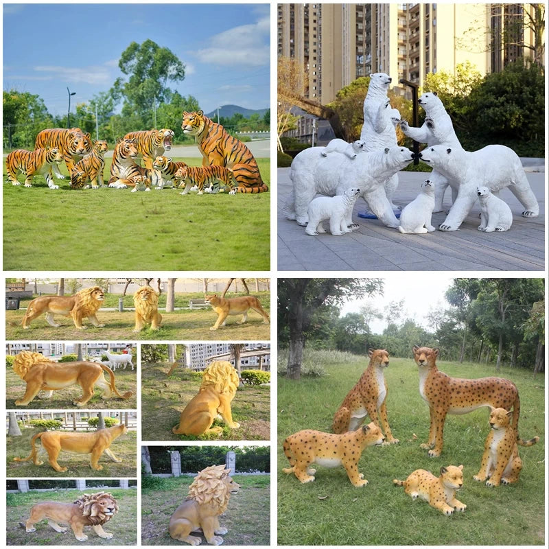 Simulated animal money leopard fibreglass ornaments garden decoration courtyard Outdoor garden decoration sculpture