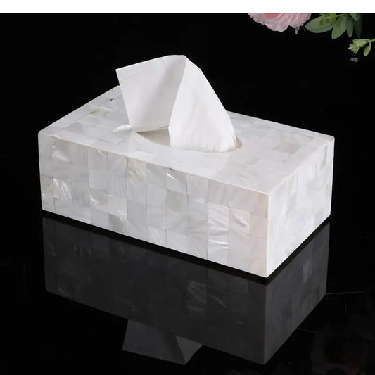 Light Luxury Shell Tissue Box Paper Box Household Living Room Coffee Table Desktop Waterproof Storage Box Hotel Napkin Paper Box