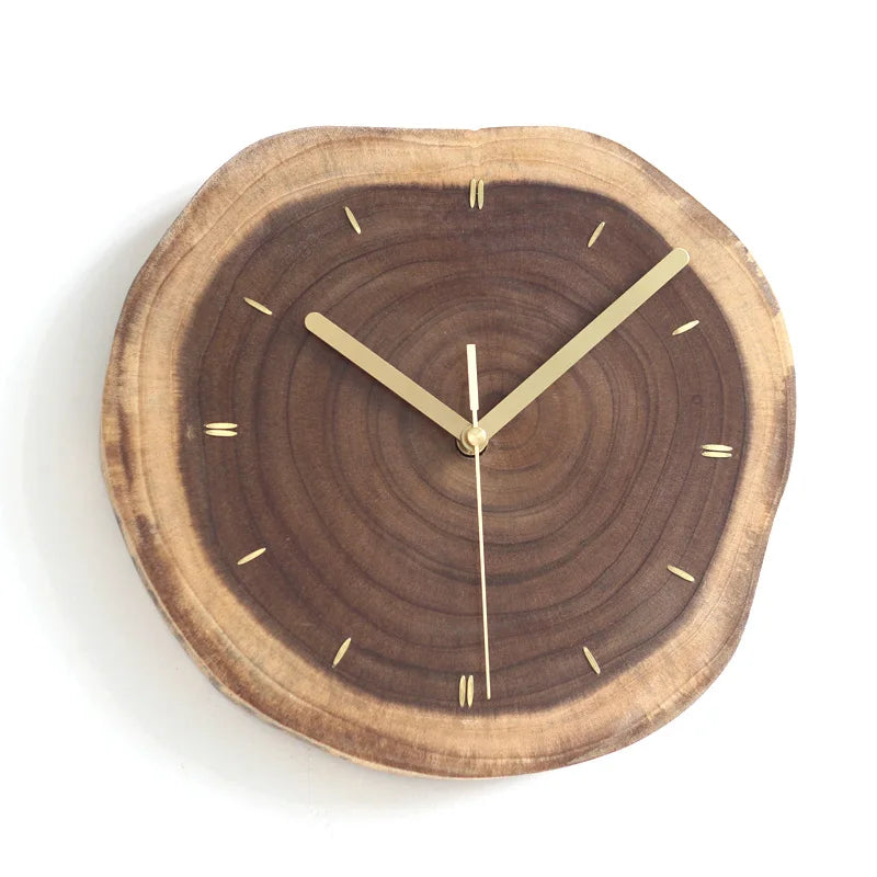 Modern Minimalist Wall Clock Wooden Mute Annual Ring Single-sided Clock Living Room Creative Fashion Wall Watch Home Decoration