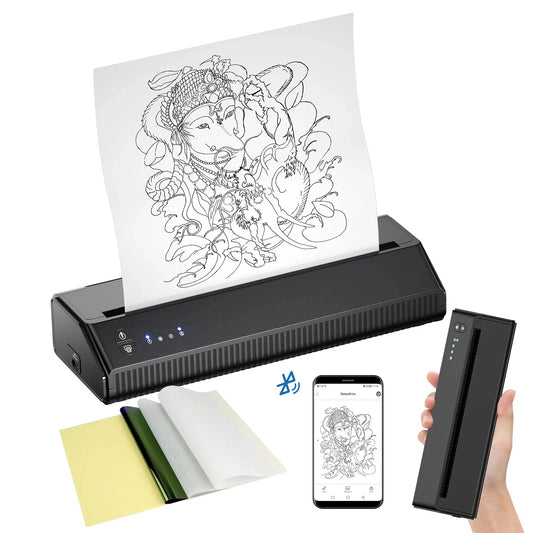 Wireless Tattoo Stencil Printer Tattoo Printer Thermal Printer (Suitable for IOS & Android) Format A4 Bluetooth Connect