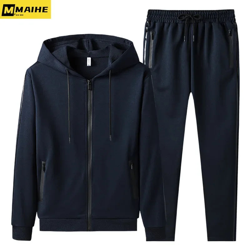 New Spring Autumn Men Casual Tracksuit Two Piece Sets Mens Sports Suit Jacket+Pants Sweatsuit Male Sportswear Hoodies Clothing