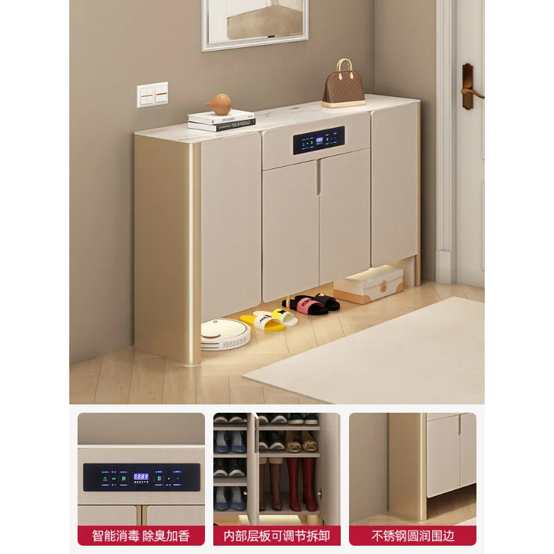 Light luxury intelligent disinfection shoe cabinet deodorization sterilization drying household door net red entry door cabinet