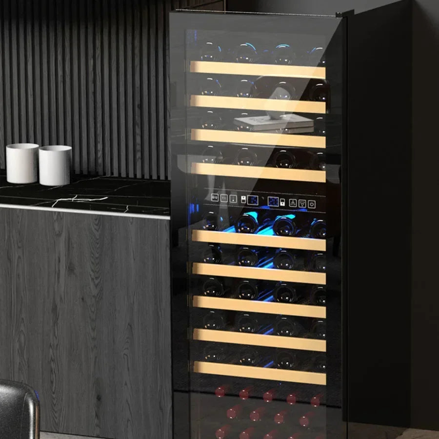 Black Wine Rack Houses Small Single Cooler Refrigerator Storage Cube Thermostatic Bar Cabinet Galss Szafka Club Home Furniture