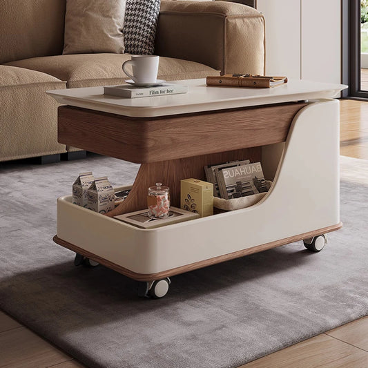 Nordic Luxury Coffee Table Wheel Mobile Living Room Small Coffee Table Wood Modern Apartamento Kaffee Tische Home Furniture