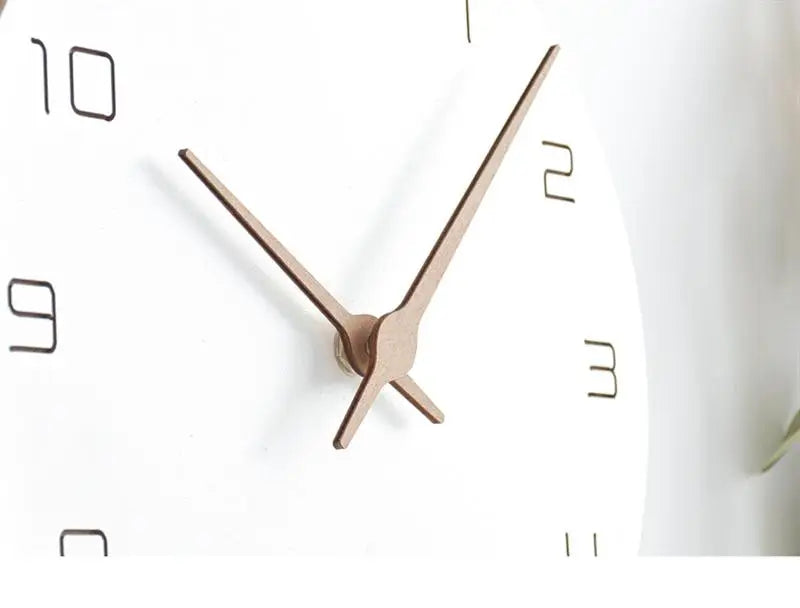 Wall Clock  Silent Non Ticking Wood Wall Clocks Battery Operated Wooden White Modern Simple Minimalist Hanging Wall Clock