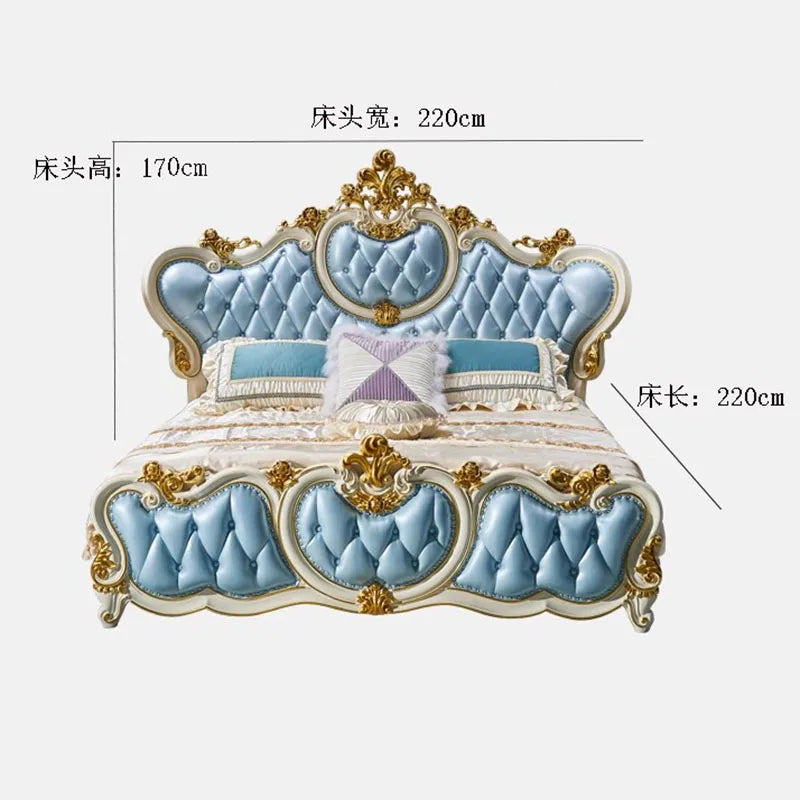 Waterproof Aesthetic Bed Twin Luxury Princess Headboards Bed Multifunctional Frame Cama De Lujo Para Dormitorio Home Furniture