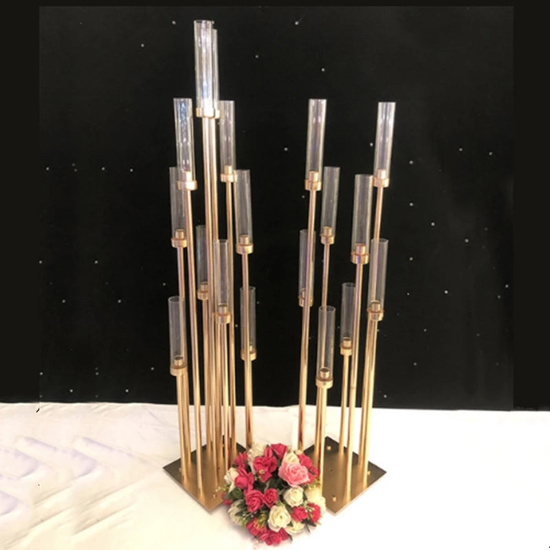 40 PCS Metal Candle Holder Candlestick And 400 Pieces Electronic Candles