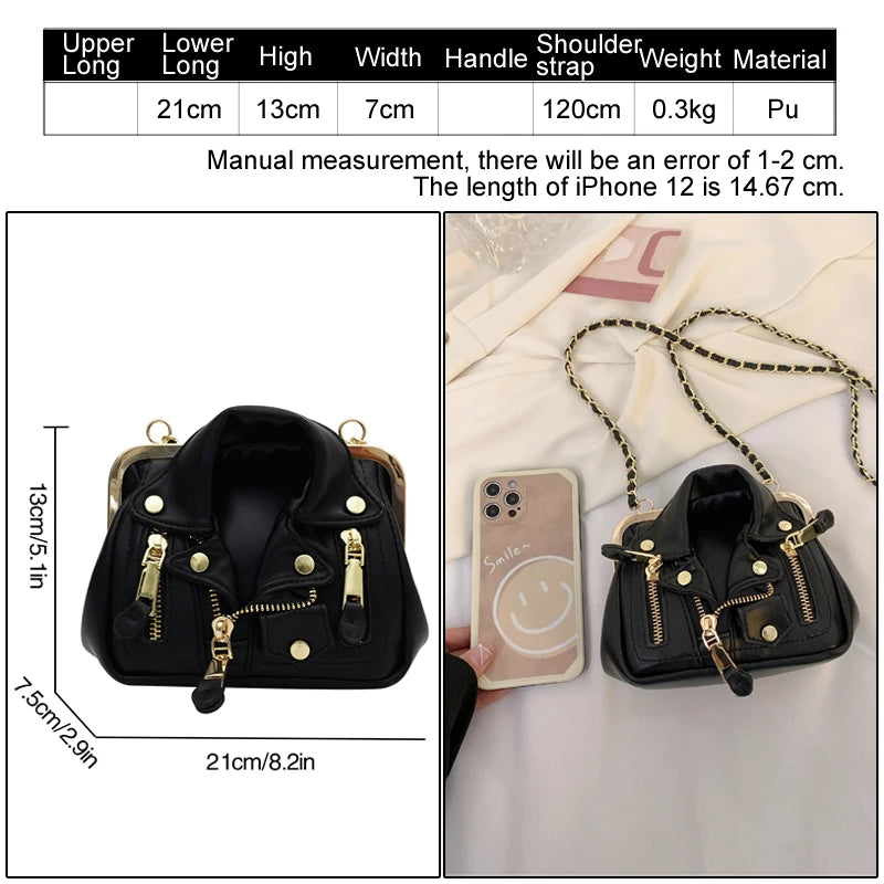 Cute Jacket Handbags for Women 2022 Designer Luxury Women's Bag Trend Clip Clutch Women Shoulder Bag Fashion Purse Crossbody Bag