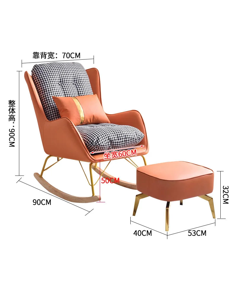 Modern Rocking Chairs White Luxury Floor Recliner Chairs Individual Support Pillow Ergonomic Muebles De La Sala Home Furniture