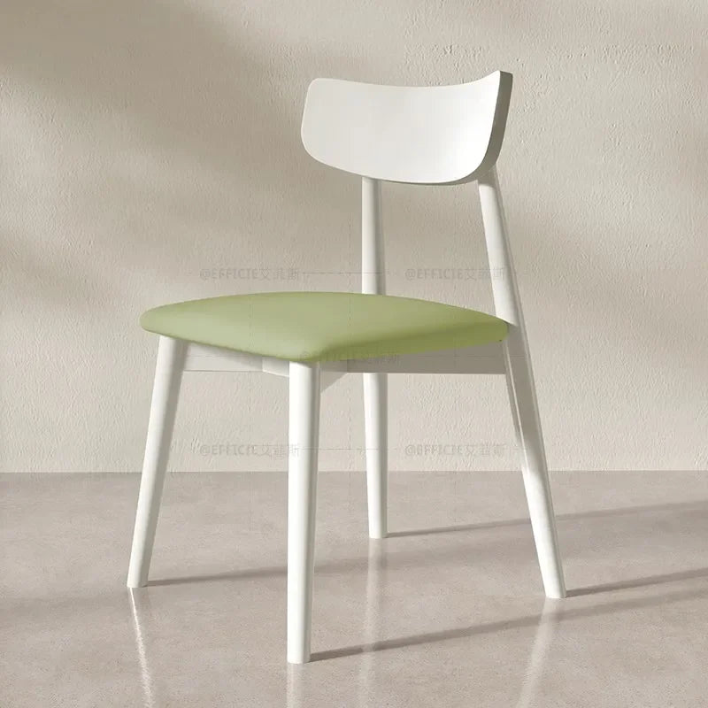 Cream Style Solid Wood Dining Chair Kitchen Modern Luxury Home Stool Modern Simple Chair Back Relax Cadeiras Furniture