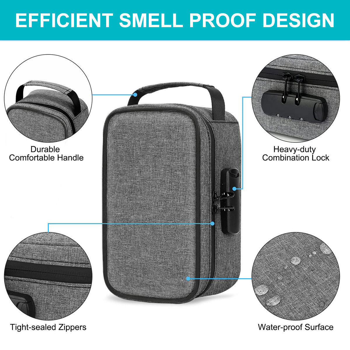 Smell Proof Cigarette Smoking Stash Bag Tobacco Herbs Combination Lock Container Cigar Grinder Pipe Travel Box Digital Bag