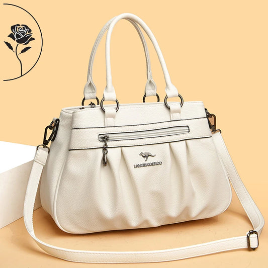 White Luxury Handbags Women Bags Designer Crossbody Bags for Women 2024 New Leather Shoulder Bag Ladies Casual Big Tote Bag Sac