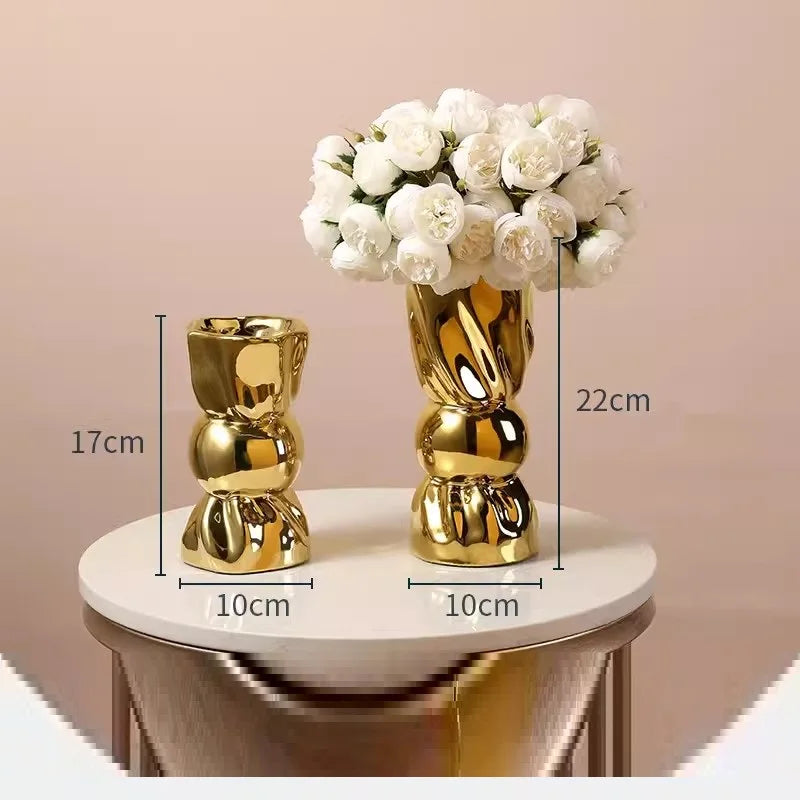 Premium Gold Candy Vase Ornaments, Living Room Flower Arrangement, Dining Table, Xuan Guan, Light Luxury TV Cabinet, Art Decorat