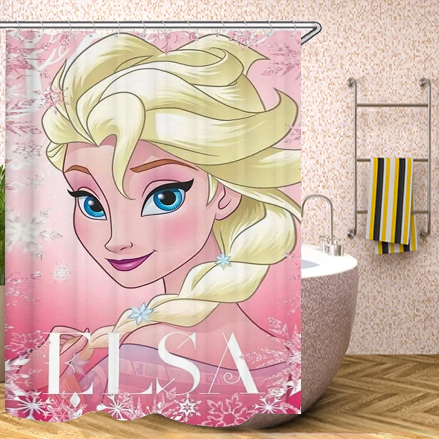 Disney-Frozen Anime Shower Screen Set for Boys and Girls, Funny Cartoon Curtain, Toilet Accessories, Full Set, Luxury