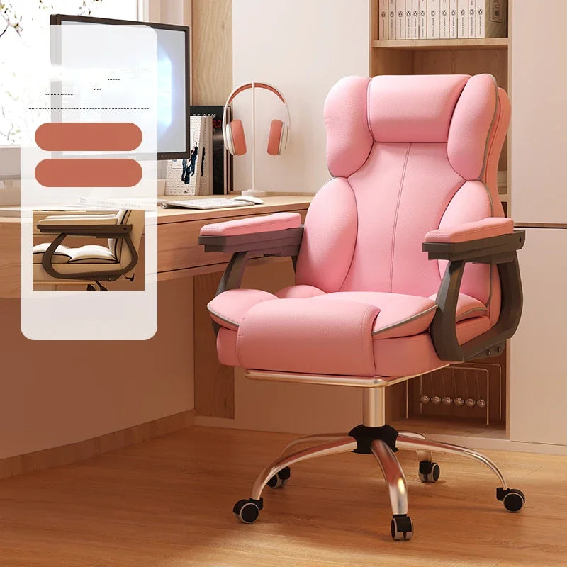 Comfort Office Chair Luxury Leisure Gaming Pillow Organizer Simple Modern Office Chair Bedroom Head Support Silla Home Furniture