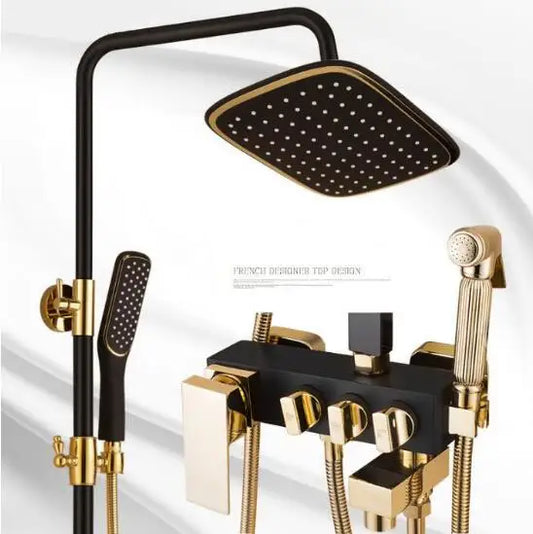 Bathroom Luxury black Golden shower mixer with bidet shower bath and shower mixer set bathroom Shower faucet Bathtub Faucet Sets