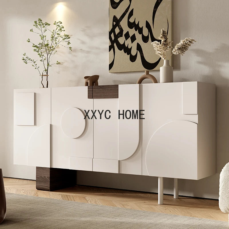 Light Luxury Entrance Cabinet Cream Style Modern Minimalist Home Storage Side Cabinet Hallway Partition Sideboard Model Room