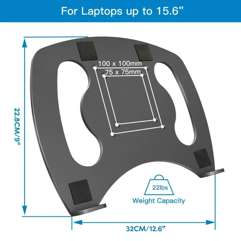 Silver Desk Mount Tray for Laptops, Tablets & MacBooks, 8kg