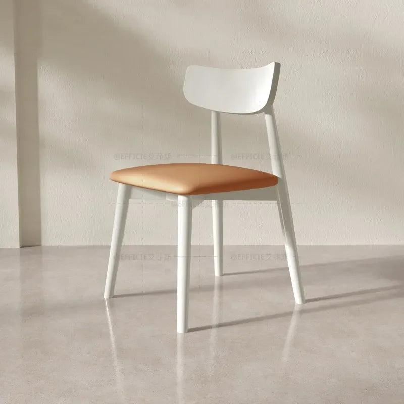 Cream Style Solid Wood Dining Chair Kitchen Modern Luxury Home Stool Modern Simple Chair Back Relax Cadeiras Furniture