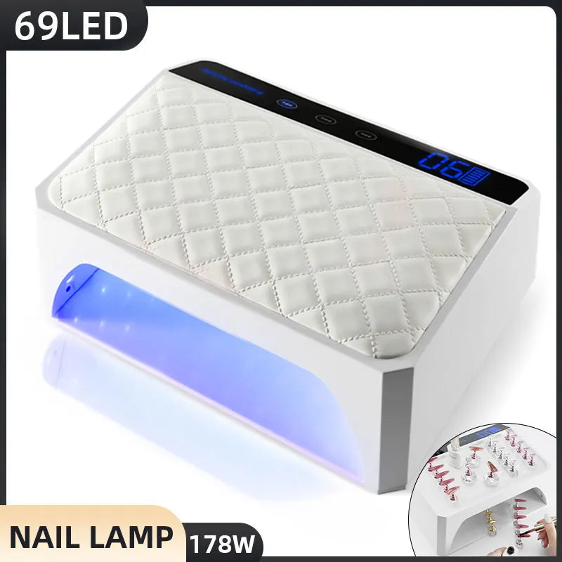 178W UV LED Lamp For Nails Gel Polish Drying Lamp With Detachable Hand Pillow Professional Nail Dryer Manicure Stylist Supplies