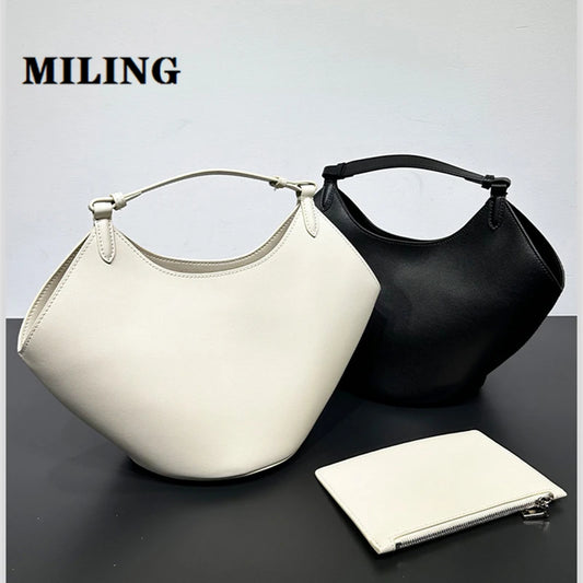 Women Leather Tote Bag High Quality Calfskin Popular Handbags 2024 New Luxury Design Women's Bags Large Capacity Bucket Bags