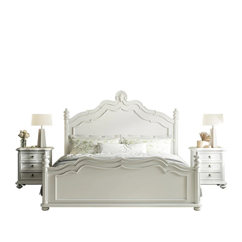 Pretty Elegant Double Bed French Style Light Luxury Bed Princess Comferter Cama Box Casal Furniture Home