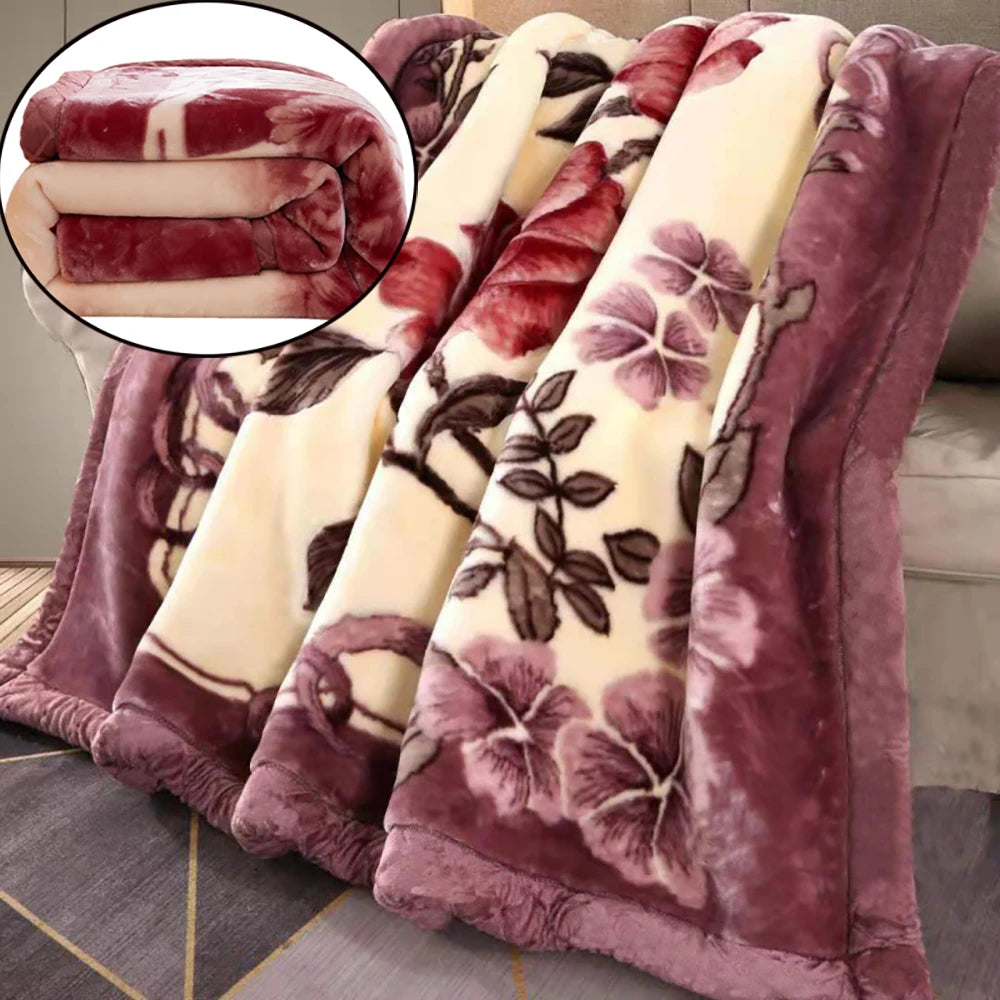 Soft Winter Quilt Blanket For Bed Printed Raschel Mink Throw Twin Full Queen Size Double Bed Fluffy Warm Fat Thickened Blankets