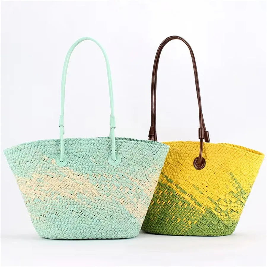 Large Capacity Straw Bag Women Luxury Designer Wicker Handbag High Quality Brand Beach Bag 2024 Fashion Trend Tote Bags