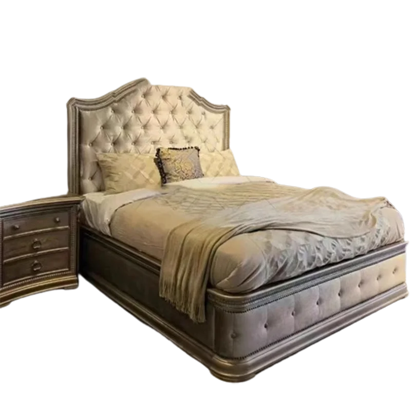 Queen Soft European Double Bed Waterproof Luxury Girl Bedroom Frame Bed Twin Modern Upholstered Camas De Dormitorio Furniture