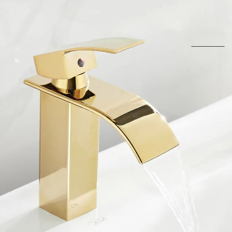 Gold Nordic Kitchen Mounted Bathroom Sink Faucets Basin Faucet Modern Minimalist Bathroom Wash Basin Mixer Water Tap