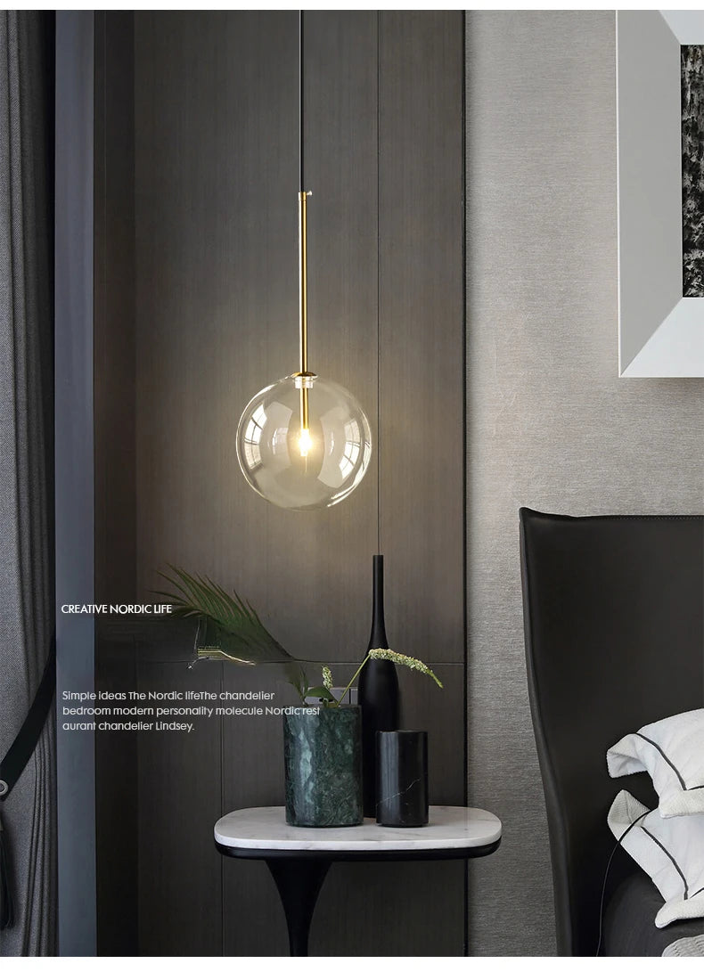 WELTIG Bubble Glass Ball Pendant Light