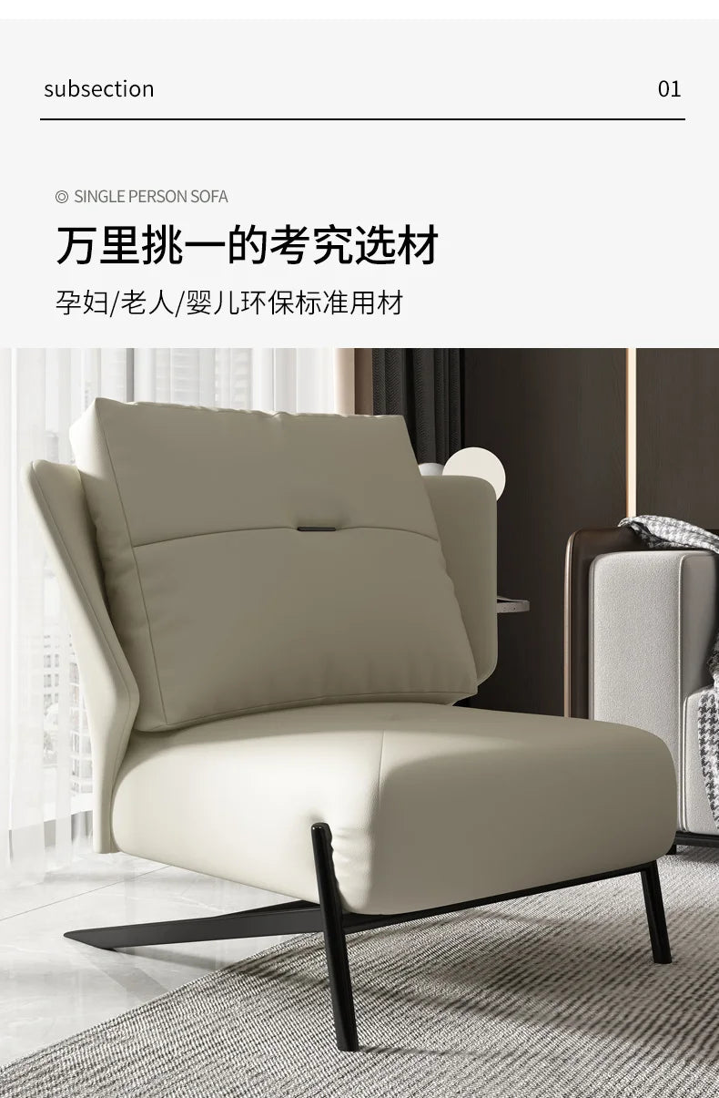 Lazy Sofa Living Room Single Sofa Chair Modern Minimalist Bedroom Leisure Chair Light Luxury Senior Balcony Recliner