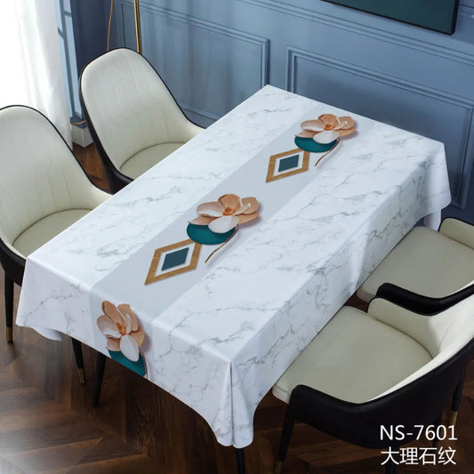 Light Luxury Anti-scald Leather Tablecloth Tablecloth Household Waterproof Oil-resistant and Washable Pvc Tea Table Tablecloth