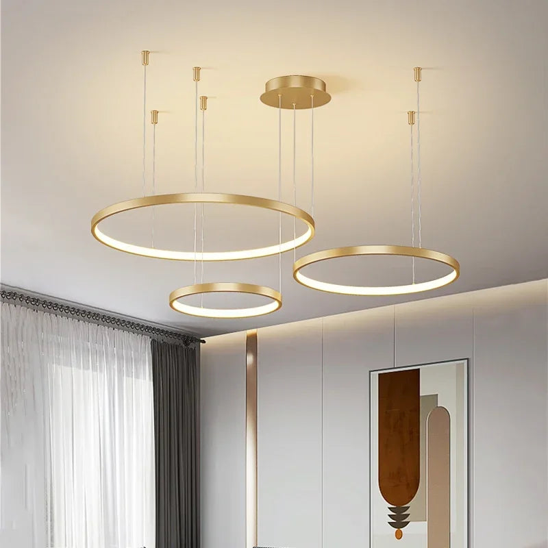 WELTIG Minimalist LED Pendant Light – Modern Acrylic Chandelier