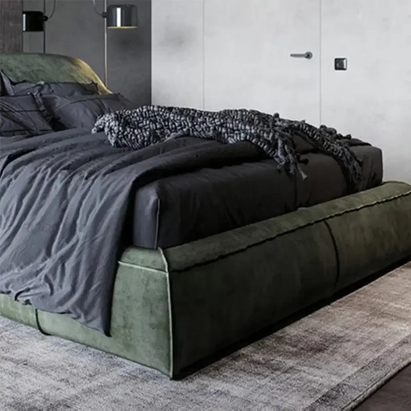 Bedroom Bed Set Italian Home Furniture Leather Fabric Modern Designer King/ Queen Bed Frame Double Bed