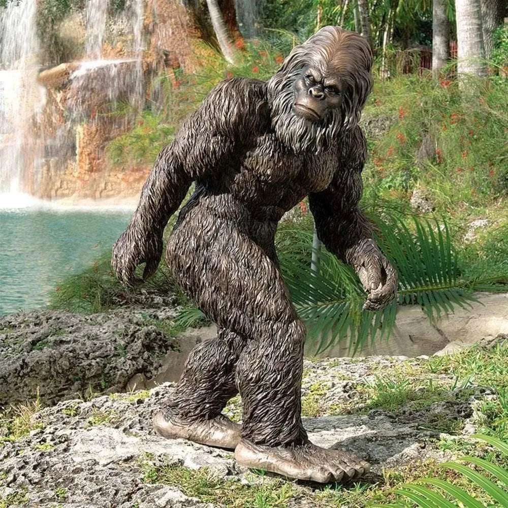 bigfoot the yeti indoor/outdoor garden statue cryptid sculpture, large, 28 inches tall, handcast polyres