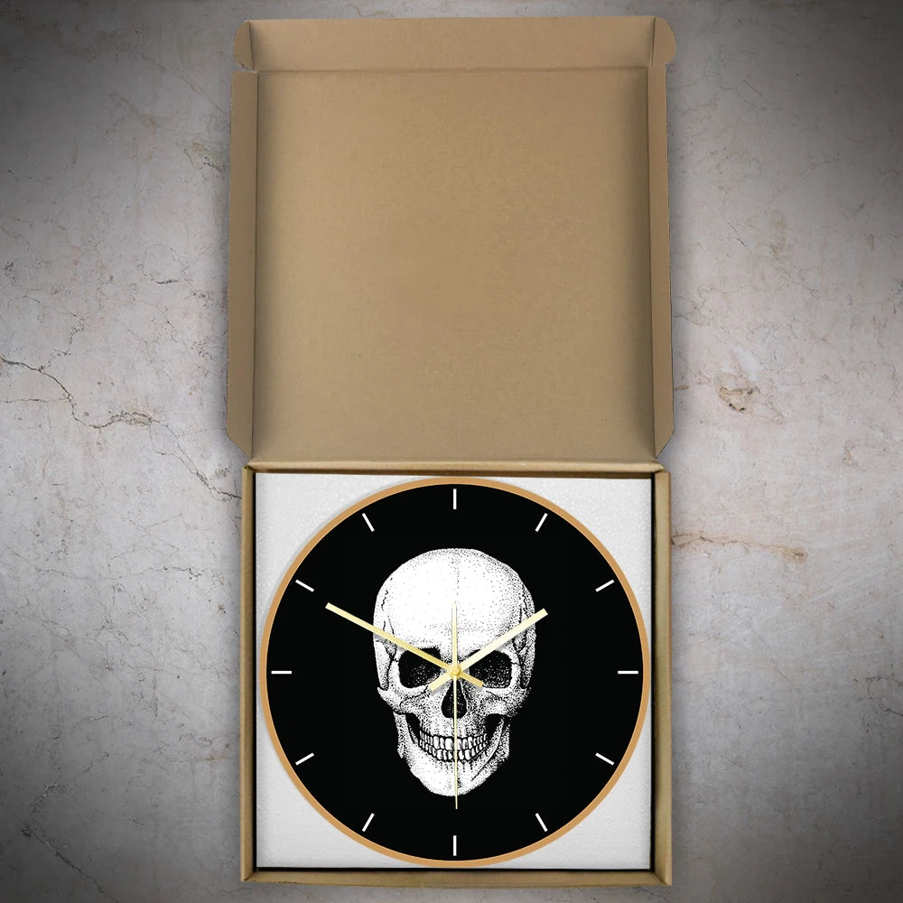 Skull Head Wall Clock For Living Room Modern Design Minimalist Home Decor Watch Halloween Horror Wall Art Silent Quartz Clock