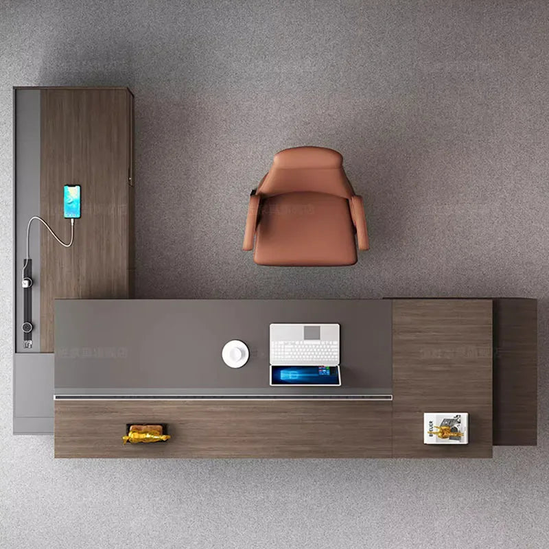 European Luxury Office Desk Drawers L Shaped Storage Reception Computer Desk Corner Setup Mesa De Computador Modern Furniture