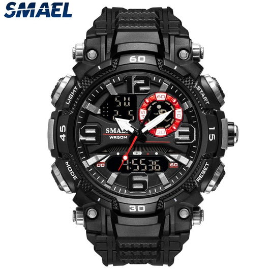 SMAEL 1921 Watch Night Light Alarm Clock Dual Display Electronic Watch Youth Student Waterproof Sports