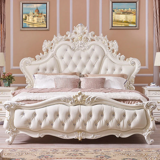 Leather Aesthetic Bed Luxury Storage Nightstand Headboards Bed Frame Floor Cama De Lujo Para Dormitorio Bedroom Furniture